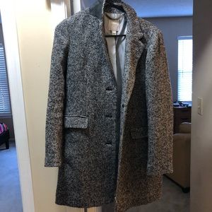 J.Crew top coat navy blue tweed 4